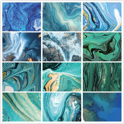 Marble - Transfer- - Sheets, 12 Pcs 4.5x12" Watercolor Pattern- Pre-ed Sublimation Paper for DIY T- Shirts, Mug Heat Press, Coaster Blank...