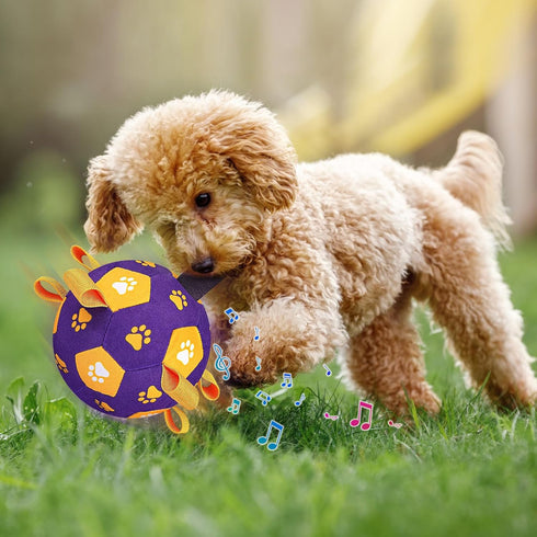 Interactive Dog Toys Soccer Ball - Bouncing Ball for Dogs, Jumping Dog Balls with Recording and Music Modes, Dog Birthday Toy, Rechargeable Moving...