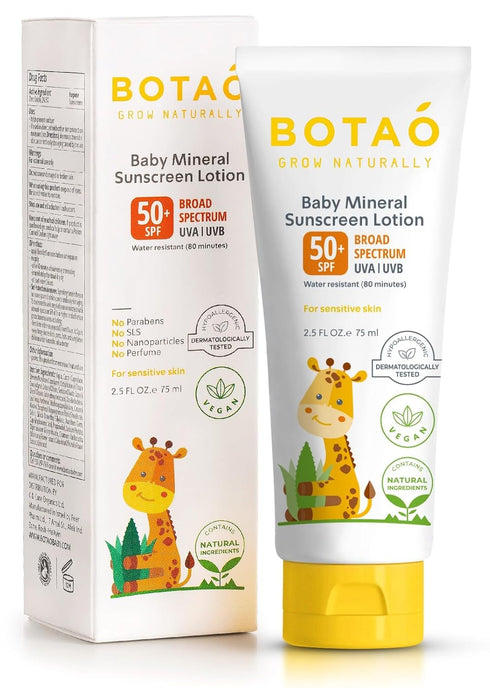 Baby 100% mineral Zinc Oxide baby sunscreen – safe natural sunblock lotion for babies: SPF50 Broad Spectrum UVA UVB,For sensitive skin Baby Face B...