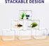 Mini Betta Fish Tank, Small Fish Bowl for Temporary Space, 0.2 Gallon Stackable Cube Tank with Betta Leaf and Gravels for Small Fish, Insect, Shri...