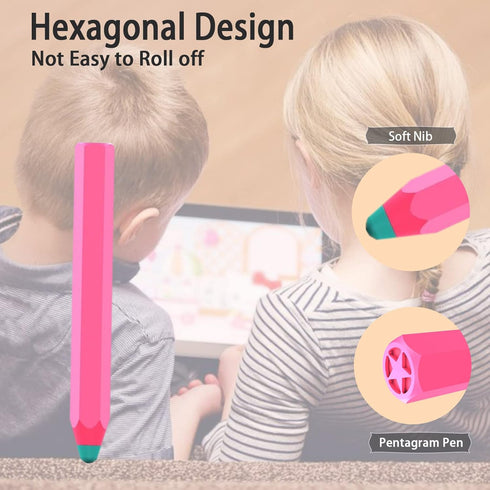 Kids Stylus Pens for Touch Screens, Kenkor Crayon Stylus for Kids Pencil Shape Universal Capacitive Stylus Compatible with iPad/iPhone/Android/Kin...