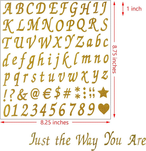 800 Pieces 10 Sheets Glitter Alphabet Letter Stickers, Self Adhesive Alphabet Number Stickers, letter and Number Stickers, Decals for Sign, Grad C...