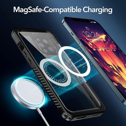 ANTSHARE for iPhone 12 Pro Max Case Waterproof &Fits Magsafe,with Built-in Screen Protector,Full Body Shockproof Phone Case for iPhone 12 Pro Max ...