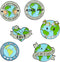 Earth Brooch Fashion Cartoon Enamel Brooch Pins Set for Unisex Child Women's Clothing Decorate (Love and Protect the Earth)...