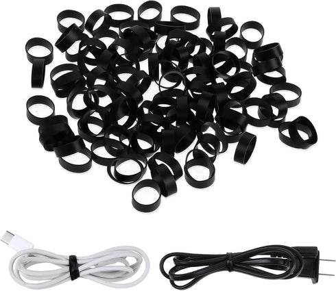 200 Pieces 0.5 Inch Small Elastic Silicone Rubber Bands Black Strong Rubberbands Heavy Round Siliconebands for Wire Cord Cable Wrapping, Bundle...