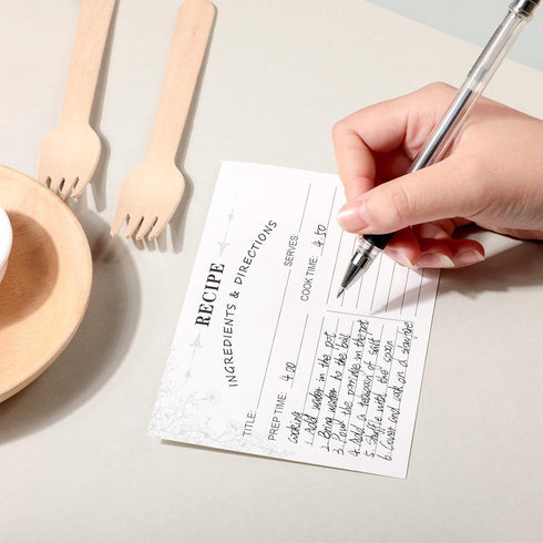 80 Pack Recipe Cards, 4 x 6 Inch Kraft Double Sided Recipe Cards Cooking Recipe Cards Stock Thick Cardstock Recipe Cards with Lines for Weddings, ...