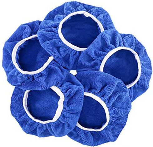 Glarks 5Pcs 9-10 Inch Car Polisher Pad Bonnet Soft Microfiber Polishing Bonnet Buffing Pad Cover for 9" and 10" Car Polisher...