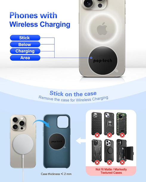 Metal Plate for Phone Magnet, 10 Pack Replacement Magnet Disc Magic Mount Sheet with Adhesive Backing for Magnetic Car Holder Cradle Stand (Dashbo...