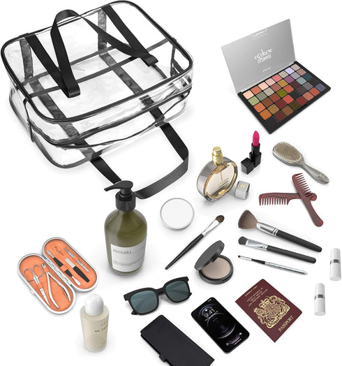 Clear Toiletry Bag Thick Transparent Cosmetic Bag Waterproof Makeup Artist Large Bag Diaper Case Luggage Organizer Storage Easy Clean Large......