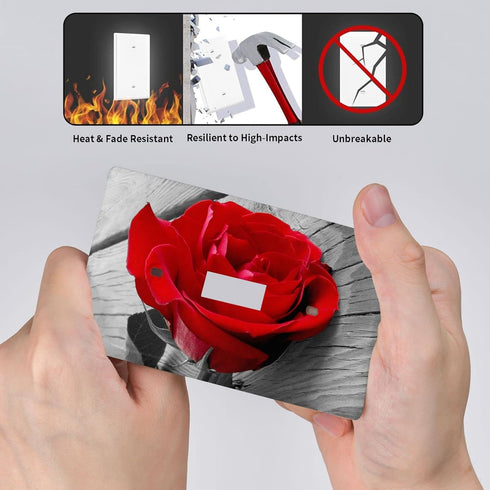 Red Rose Wall Plate 1 Gang Single Toggle Decorative Light Switch Cover Modern Abstract Switch Plate Cover for Bedroom Kitchen Decor Wooden Board G...