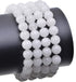 LPBeads 100PCS 8mm Natural White Jade Beads Gemstone Round Loose Beads for Jewelry Making with Crystal Stretch Cord...
