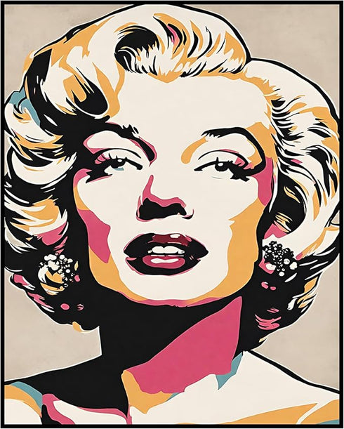 Posterizer 1 pcs- Marilyn Monroe inspired-pop art chic theme-Famous Figures Art Collection-Art in Pop Style- Living Room Bedroom Decor- unframed w...