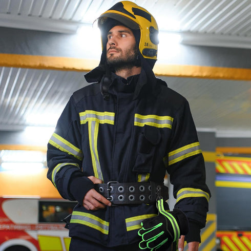 6 Pcs Firefighter Glove Strap Heavy Duty Gear Glove Safety Holder Straps with Green Reflective Trim Firefighting Gear Accessories for Work Glove F...