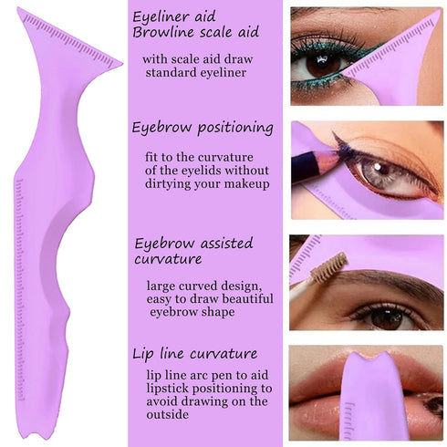 3Pcs Eyeliner Stencils Silicone Winged Tip Eyeliner Eyebrow Eyelash Pencil Stencil Reusable Eyeshadow Applicators Tool Eyeshadow Eyelash Eyeliner ...
