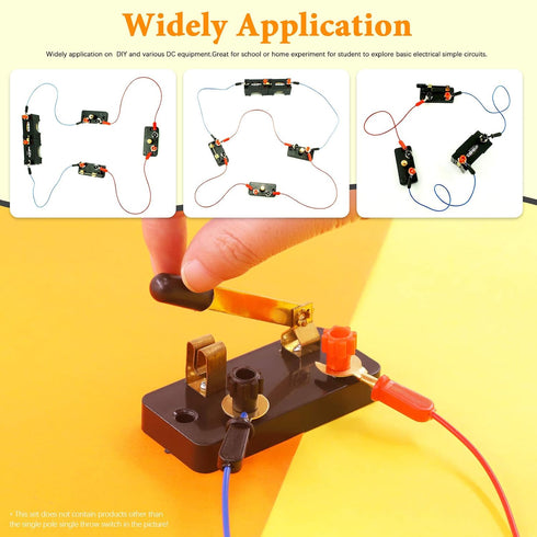 10 Pcs Single Pole Single Throw Switch Set Physics Laboratory Equipment, Educational Single Pole Knife Switch, SPST Switch for School Electronic E...
