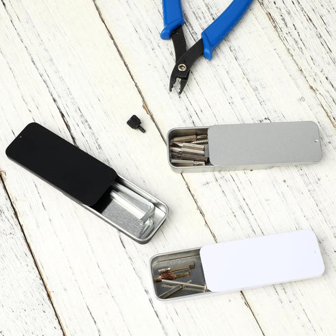 Metal Tin Box, 3Pcs Small Tin Containers Mini Tin Box Metal Slide Top Tin Containers Small Tin Box Metal Tins With Lids For Wedding Jewelry Lip Ba...