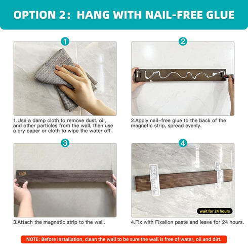 FINDKING Ash Wood Magnetic Knife Strip, Magnet Utensil Holder for Wall, Refrigerator, Wooden Rack for Kitchen Knives, No Drill (Dark Brown, 12 Inc...
