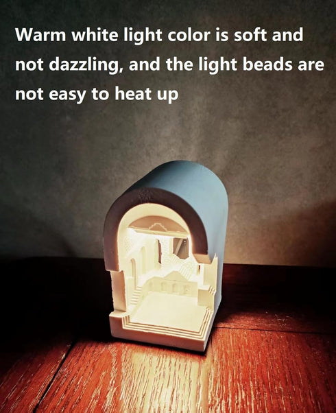 Castle Style Gypsum LED Night Light, Adjustable Brightness, for Kids & Pets, DIY Home Decor...