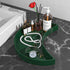 Bathroom Tray Organizer, 10'' Large Acrylic Moon-Shaped Vanity Tray Jewelry Tray for Perfume Cosmetic Candle Jewelry, Emerald Green Durable Decora...