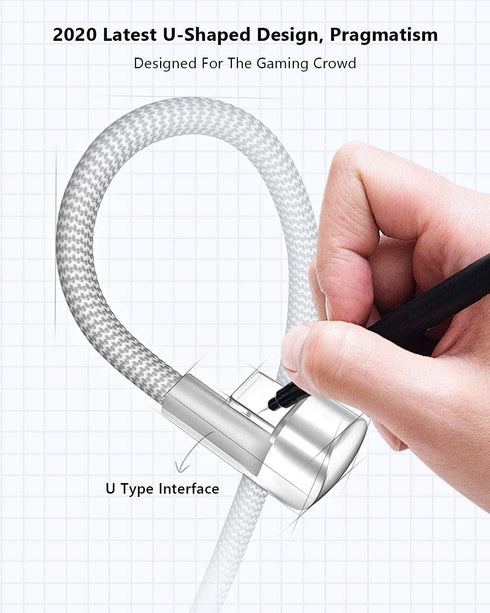 3Pack 90 Degree iPhone Charger 6ft, Apple MFi Certified 6 Feet Lightning Cord Long, Nylon Right Angle 6 Foot Apple iPhone Charging Cable for Apple...