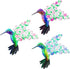 Metal Hummingbird Wall Decor, 12" Large Hanging Metal Birds Outdoor Wall Decor Art, Flowers Wings Hummingbird Decor for Garden Yard Patio Fence Li...