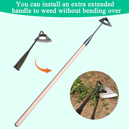 Garden Hoe All-Steel Hardened Hollow Hoe, Sharp Durable Garden Weeding Tools, Garden Edger Weeder Portable Household Vegetable Garden Shovel for B...