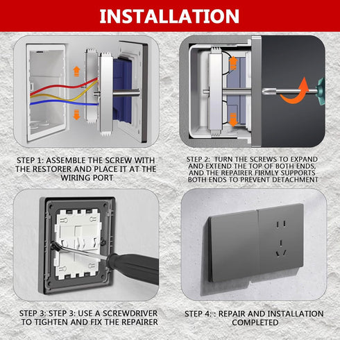 Eagles Cassette Repair Device/Electrical Box Repair, 86 Type 10pcs Universal Cassette Repairer Screw Switch Socket Repair Tool Junction Box Repair...