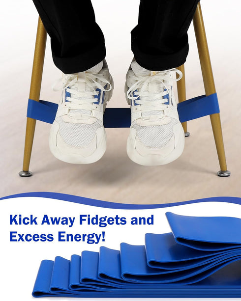 10 Pack Chair Bands for Kids with Fidgety Feet, Classroom Must Haves, Flexible Seating Chair Bands for Sensory Focus, Fidget ADHD Autism School De...