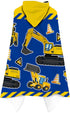 Kids Beach Towel With Hood - Excavators Vehicles Engineering Theme for Boys Girls, Microfiber Soft Bath Poncho Bathrobe Wrap Robe for Swim Pool - ...