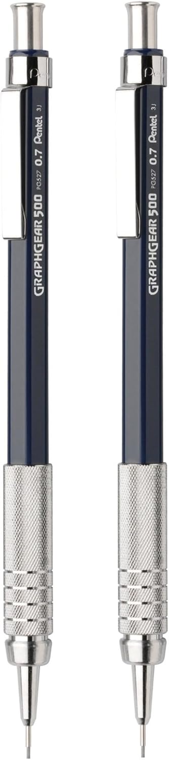 Pentel of America, Ltd. : Graphgear 500 Pencils, Refillable, .7mm, Blue -:- Sold as 2 Packs of - 1 - / - Total of 2 Each...