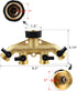 4 Way Brass Garden Hose Splitter Heavy Duty Garden Tap Hose Adapter Nozzle Switcher Connector with 4 Shut-Off Valves for Garden Irrigation Waterin...