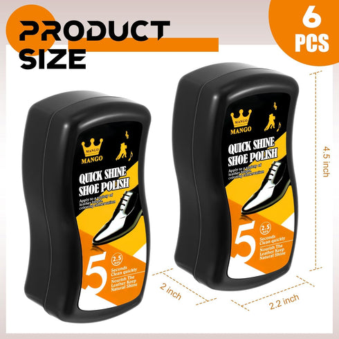 Loopeer 6 Pcs Shoe Shine Sponge Shine Sponge Neutral for Shoes Leather Boot Shoe Polish Sponge for Boots Bags Cleaning for Leather Footwear Shoe A...
