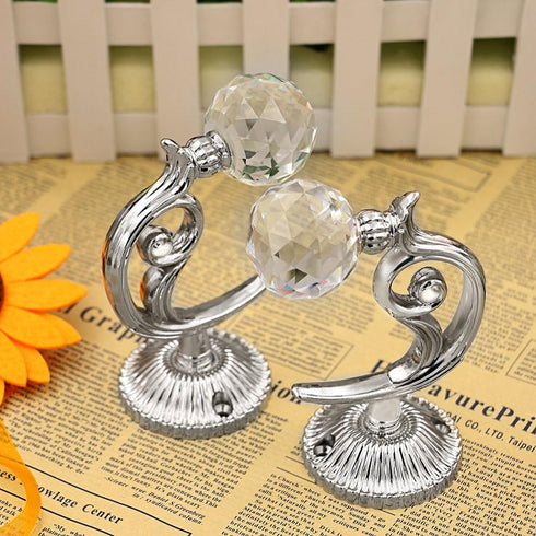 BTSKY® Pair of Phoenix Glass Crystal Curtain Holdbacks Drapery Tiebacks Tassel Holder (Silver)...
