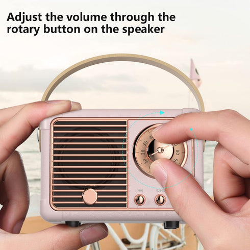 Retro Bluetooth Speaker Wireless Mini Speaker,Bluetooth Speaker with Crystal Clear Stereo Sound Rich Bass,Portable Bluetooth Speaker for iPhone,An...