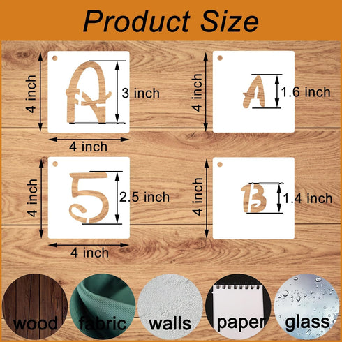 3 Inch Alphabet Letter Stencils for Painting, 70 Pcs Magic Letter Stencils and Numbers, Reusable Plastic Art Craft Stencils for Painting on Wood S...