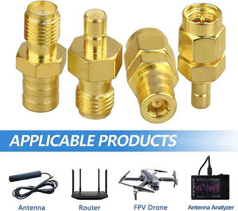 TUOLNK 4PCS SMA to SMB Radio Antenna Coax Adapter, SMA Male/Female to SMB Male/Female Coax Connector for DAB Car Aerial Antenna, Audio, Router, Si...