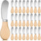 24 Pcs Little Cheese Spreader Knives 4.7 Inch Stainless Steel Butter Spreader Knives with Wooden Handle Mini Butter Knives Small Cheese Knives for...