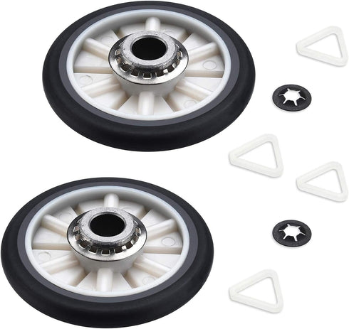 AMI PARTS 349241T Rear Drum Support Roller Kit -180 days warranty-Compatible with Whirl-pool Ken-more Dryers-Replaces 26000349241, 337089, 3389901, 349241T, 99989679, AP3098345