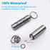 aiGear Stainless Steel Mini Pill Case Inner Diameter 0.48 Inch with Necklace Light Weight Pill Holder Waterproof Small Keychain Pill Box for EDC O...
