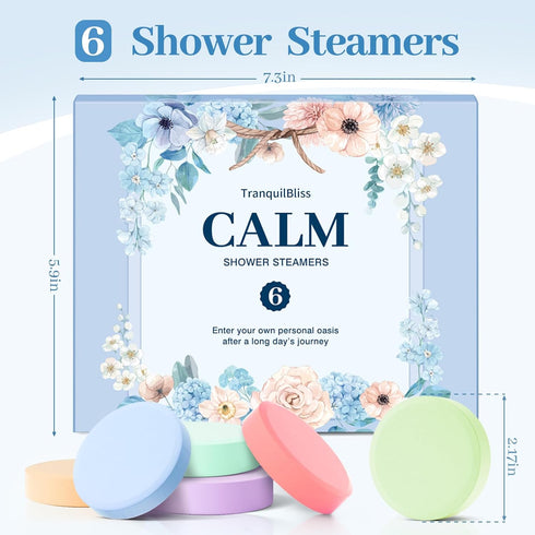 Shower Steamers 6 Count, Shower Steamers with Natural Ingredients, 6 Different Scents & Individually Wrapped, Christmas and Birthday Good Option f...