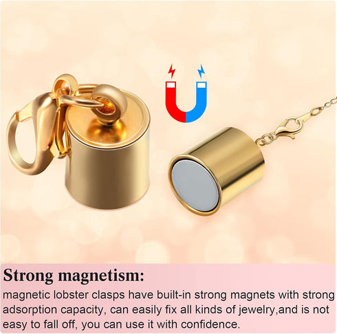 8 Pieces Magnetic Jewelry Clasps for Necklace Closures Screw Locking Necklace Clasp Magnetic Lobster Connector Jewelry Clasps Closures with 43 mm ...