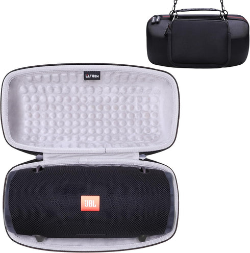 LTGEM Hard Travel Carrying Case for JBL Xtreme 3 / JBL Xtreme 2 Portable Waterproof Wireless Bluetooth Speaker, Pouch for Accessories and Adjustab...