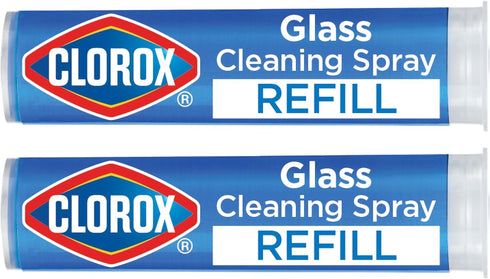 Clorox Glass Cleaner Refill Cartridge for Glass Cleaner Reusable Spray Bottle Two Refill Cartridges Ounces, Household Essentials, Package May Vary...