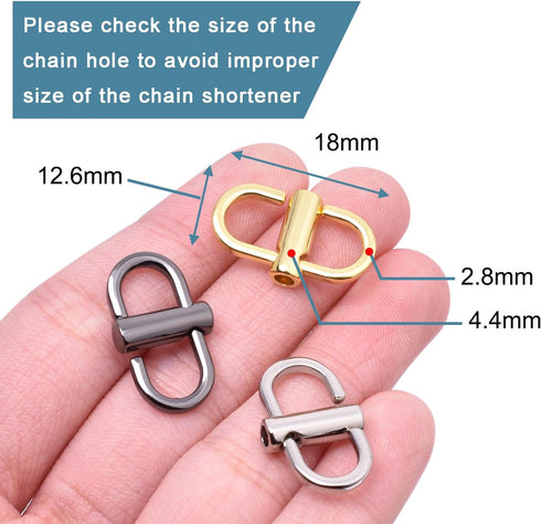 CooBigo 6 PCS Bag Chain Shortener Clip Adjustable Metal Buckles, Chain Shortener for Purse Chain Strap Clip Handbags Buckle Clasp Hardware Making ...