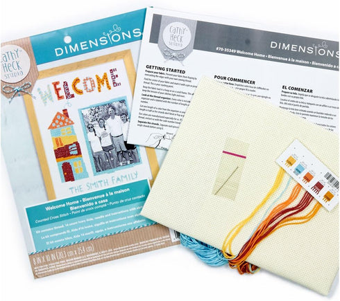 Dimensions 70-35349 Welcome Home Counted Cross Stitch Photo Frame Kit, 8" x 10"...
