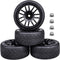 12mm Hex Preglued Wheels Tires Set 1/10 On Road RC Car Compatible with Tamiya TT02 TT01 Traxxas 4tec 2.0 3.0 Touring...