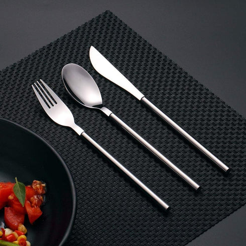 Portable Travel Utensils with Case 3 Pieces Reusable Silverware Set To Go Office Flatware Set Stainless Steel Fork, Spoon, Knife Portable Cutlery ...