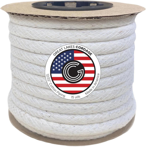 3/8" (12/32") Cotton Piping Cord, Size 4 (15 yds)...
