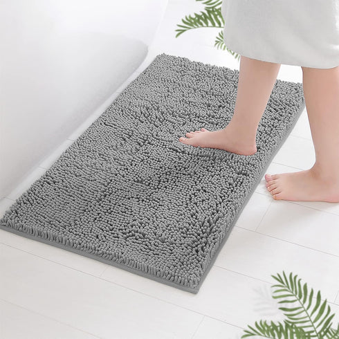 LuxUrux Bath Mat, Extra-Soft Plush Non-Slip Bathroom Rug, Luxury Chenille Microfiber Material, Super Absorbent Shaggy Bath Rug. Machine Wash & Dry...