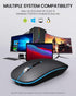 Bluetooth Mouse Led, Rechargeable Bluetooth Wireless Mouse (BT 5.1+2.4G), Silent Computer Mice for Laptop Desktop, MacBook, Windows, Mac OS(Grey)...
